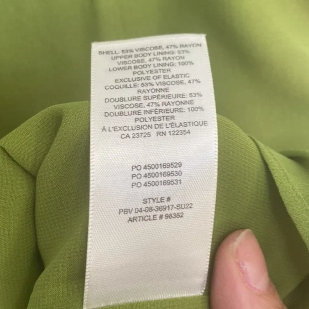 Aritzia Wilfred Green Sleeveless Self Tie Smock Mini Fable Dress Size 14 - Picture 9 of 9